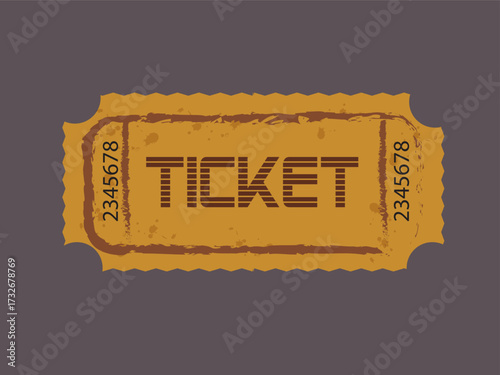 Vintage ticket illustration with a retro design, perfect for adding a touch of nostalgia to your projects, such as event posters or promotional materials
