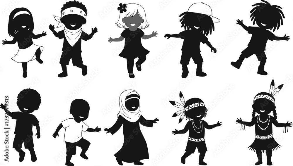 Obraz premium Children Dancing, Laughing, and Playing