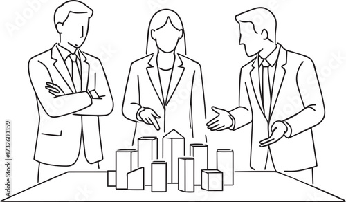Real Estate Professionals Discussing Architectural Models