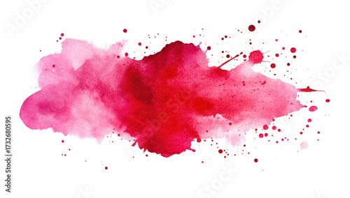 A splash of red watercolor paint creating an artistic background effect. ideal for use in design projects. invitations. or creative presentations