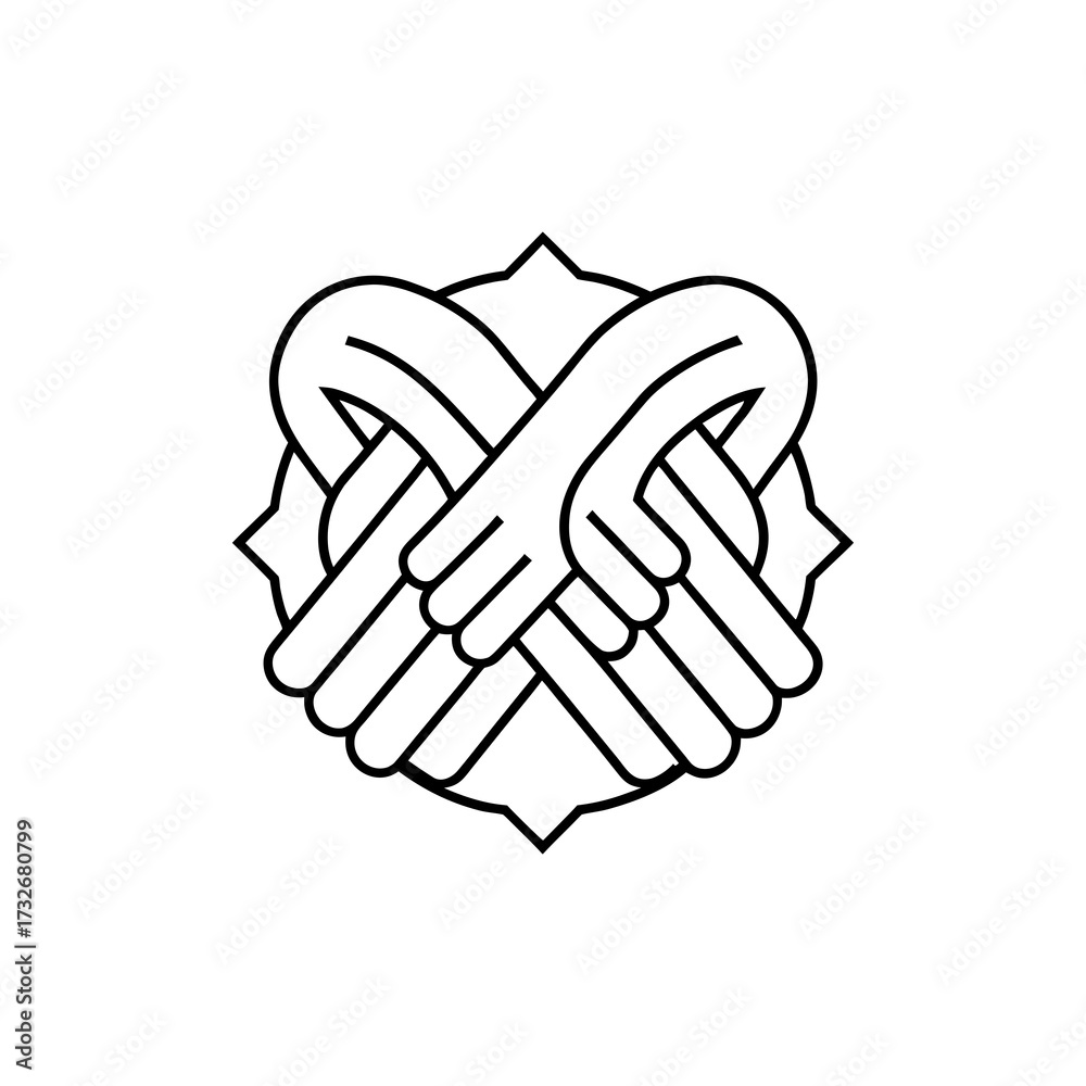 Fototapeta premium Illustration of two hands shaking each other