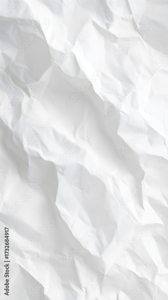 Obraz premium Minimalist White Crumpled Paper Texture Background Banner Poster Wallpaper Seamless