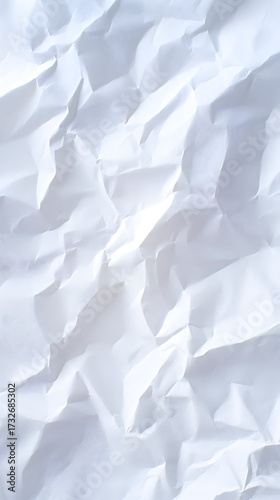 Minimalist White Crumpled Paper Texture Background Banner Poster Wallpaper Seamless