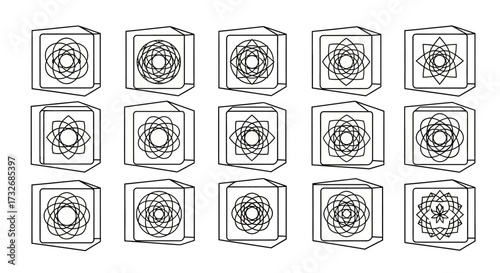 Collection of Sacred Geometry Symbols and Abstract Mandalas.