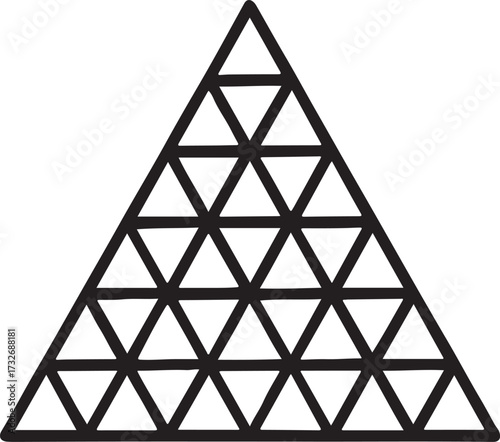 Chrome triangle mesh silhouette vector with modern abstract metallic geometric digital design.