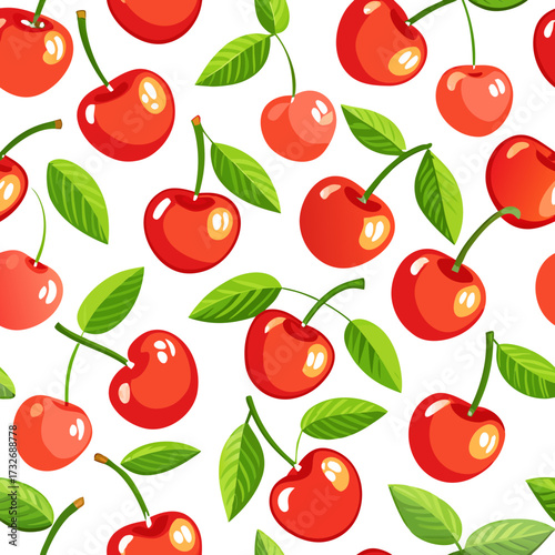 Animated Cherry Pattern Loop – Transparent Seamless Fruit Background