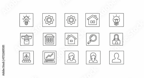 Hand-drawn sketch style icon set for web and mobile applications.