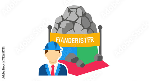 Professional engineer presenting a new stone monument exhibit.