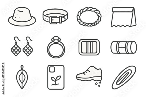 Clip icons icon sole palm accessories ring fiber decaying vector biodegradable weave