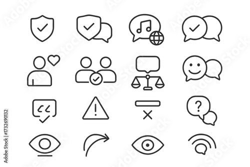 Icons icon harmonizer speech protector symbol role kindness badge civility steward voice