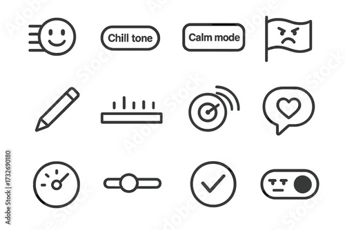 Icons adjustment assist tone edit angry vector balance empathy validator pencil icon