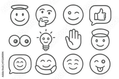 Symbol hugging emoji hand icon vector hat smiley helper icons face lightbulb