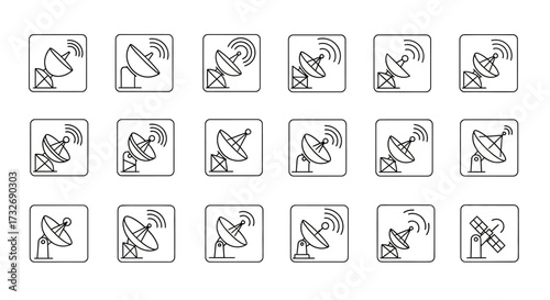 Satellite Dish Icons Set Collection.