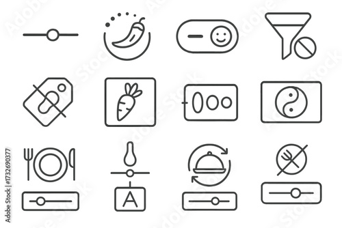 Bubble intolerance meal bar spice customization portion icon vector remix selector icons