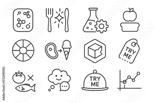 Icon ai graph badge vector tag flask culinary cloud randomized taste mismatch