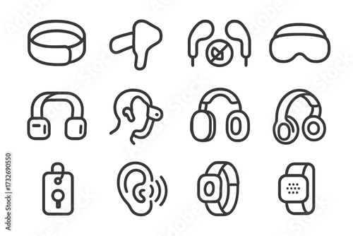 Symbol tone device wearables noise earpiece tag icon tool child vector smart