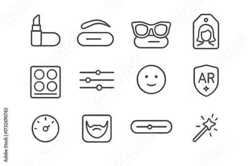 Icons beauty circle icon vector mod ar makeup filter tone toggle virtual