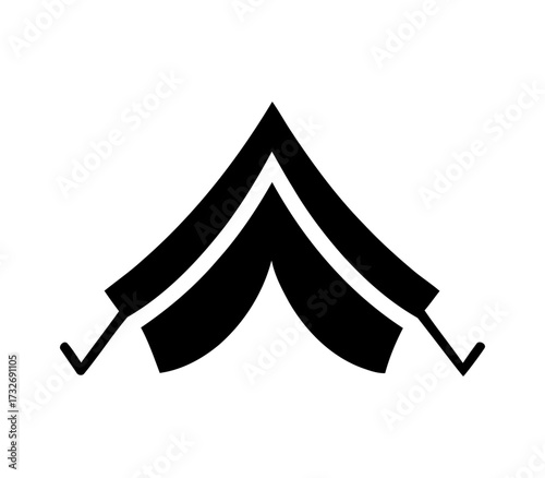 silhouette of a camping tent. vector illustration of a tent