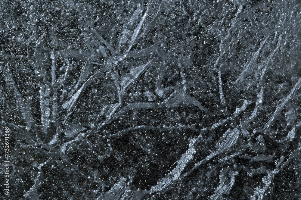 Fototapeta premium Close-up of Textured Ice Formation frozen winter