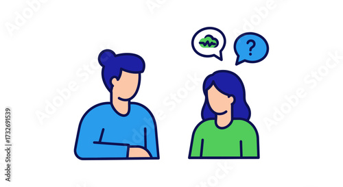 Two women engaged in a therapeutic conversation icon.