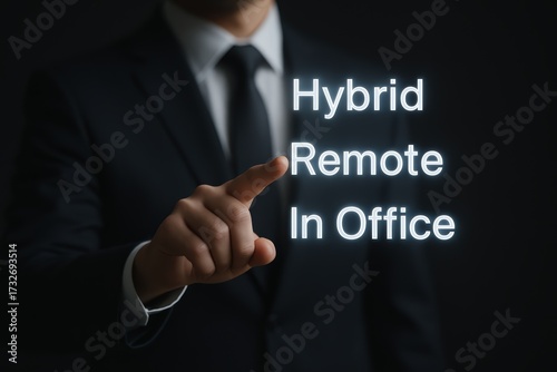 Businessman Choosing Hybrid Remote Office Work Option