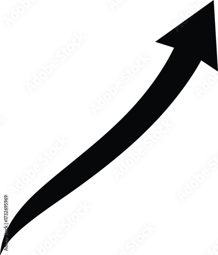 Vector art of black arrow pointing upwards