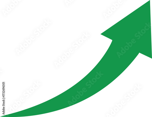 Vector art of green arrow pointing upwards
