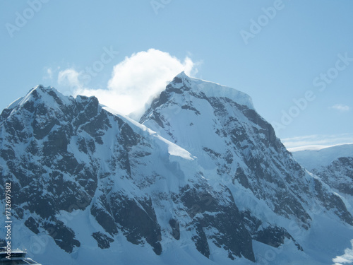 Antarctica mountains with snow on top