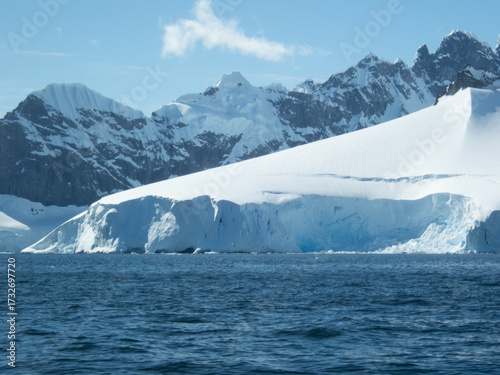 Antarctica mountains with snow on top