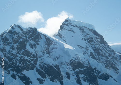 Antarctica mountains with snow on top