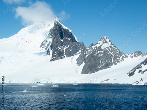 Antarctica mountains with snow on top