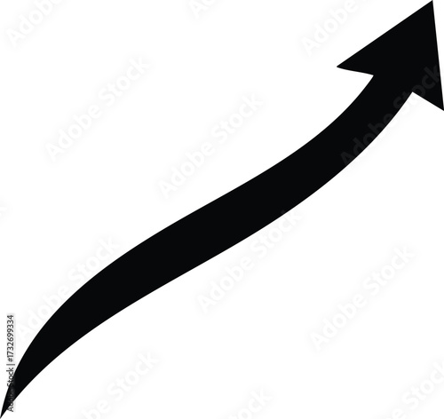 Vector art of black arrow pointing upwards