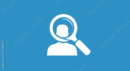 Magnifying Glass Focusing on a Person Icon.