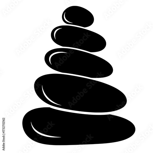 Stacked zen stones vector icon. A concept for balance, mindfulness, and inner peace.
