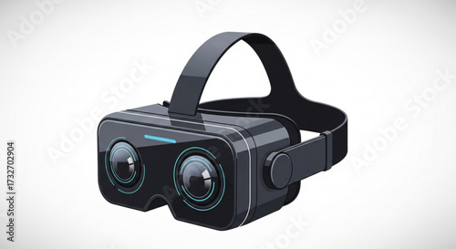Sleek black vr headset, showcasing immersive virtual reality technology and futuristic gaming experience