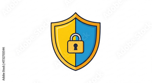 A shield with a padlock in the center, representing security and protection symbolizes safety and trust
