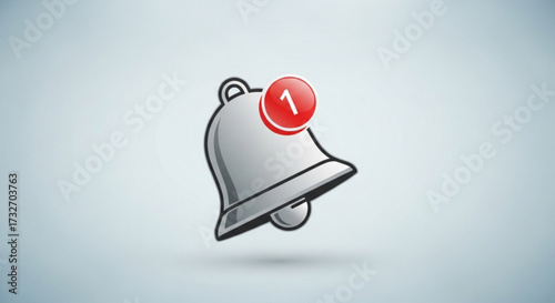 An illustration of a bell icon with a notification badge, symbolizing alert, reminder, or update