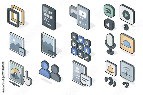 Language frame font icons vector icon smart mirror image gesture command app