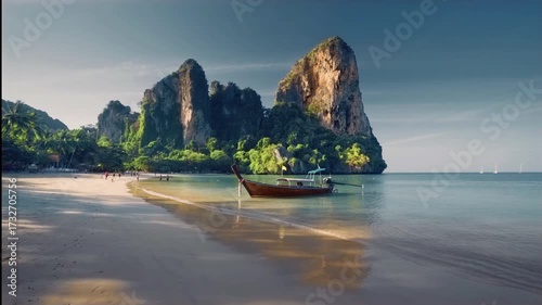 boat at ralay beach, Krabi, Thailand