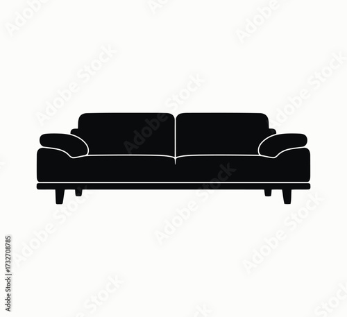 Silhouette of a sofa, perfect for interior design