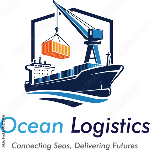 Ocean Logistics Shipping Cargo Logo Design