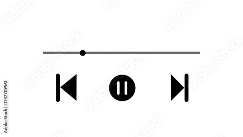 _ Music Player button animation, Play or pause button animation. Music or video play bar icon animation.