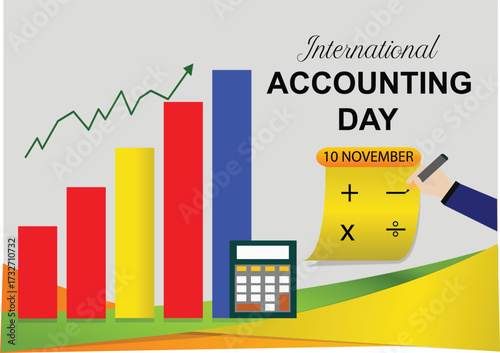 International Accounting Day design observed on November 10. Financial accounting graphics template vector illustration design for flyer poster banner card .