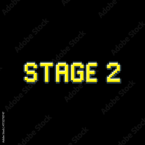 Next level unlocked bright pixelated game stage progress