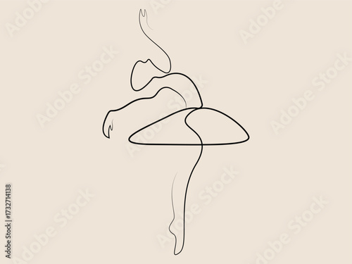 ballet dancer one-line art vector