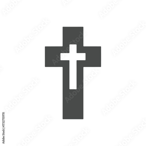 Simple dark cross with white inner cross silhouette