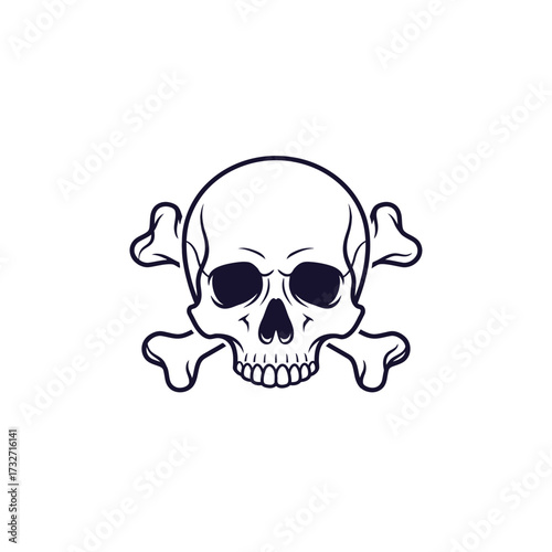 Classic skull and crossbones symbol illustration