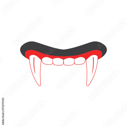 Vampire fangs vector illustration for Halloween or horror themes