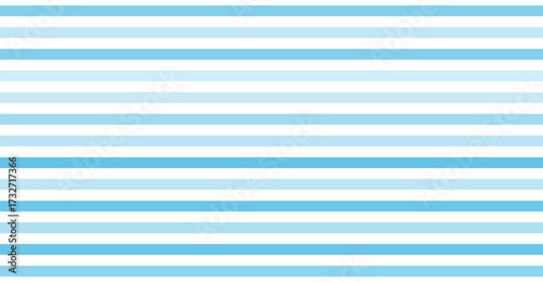 Blue and white horizontal stripes pattern. Simple geometric seamless background for textile, wallpaper, wrapping paper, or modern graphic design projects. Vector illustration.