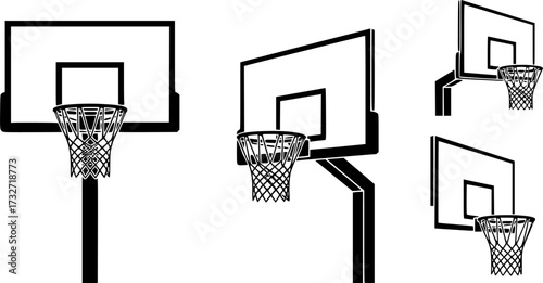 Set of basketball hoop vector icon
